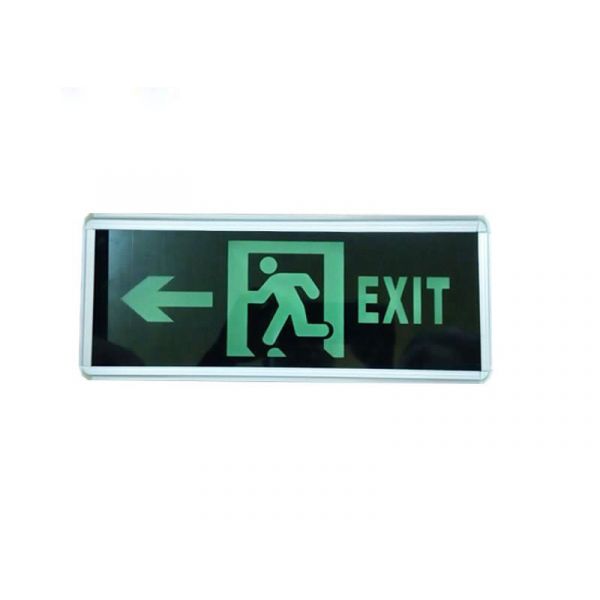 Đèn EXIT rẽ trái nền đen (đèn EXIT 1 mặt)