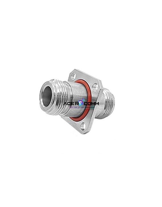 Adaptor, N Female to N Female 4Hole 18GHz, Stainless Steel