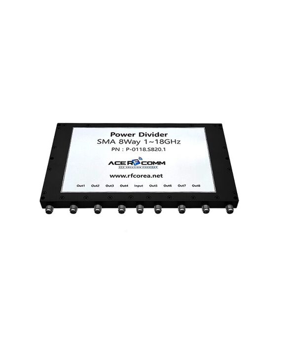 Power Divider, SMA 8Way 20Watt 1~18GHz