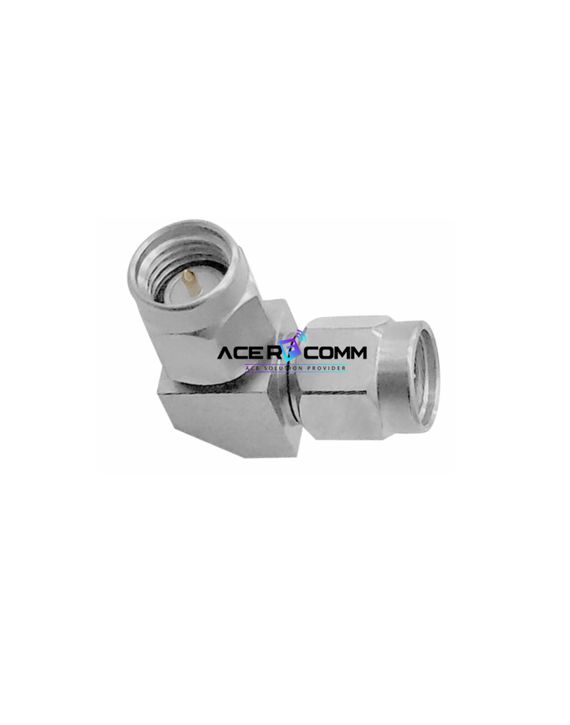 Adaptor, SMA Male to SMA Male Right Angle 27GHz, Stainless Steel