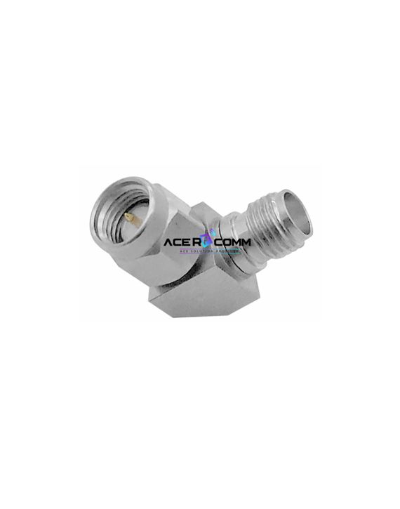 Adaptor, SMA Male to SMA Female Right Angle 27GHz, Stainless Steel