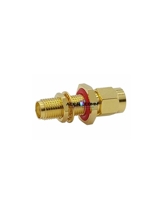 Adaptor, SMA Male to SMA Female Bulkhead