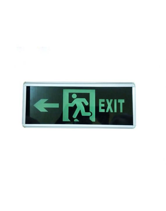 Đèn EXIT rẽ trái nền đen (đèn EXIT 1 mặt)