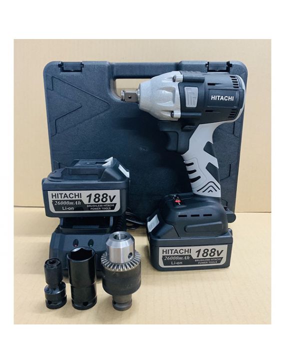 Máy siết bulong dùng pin không chổi than 188V Hitachi 10 Cell