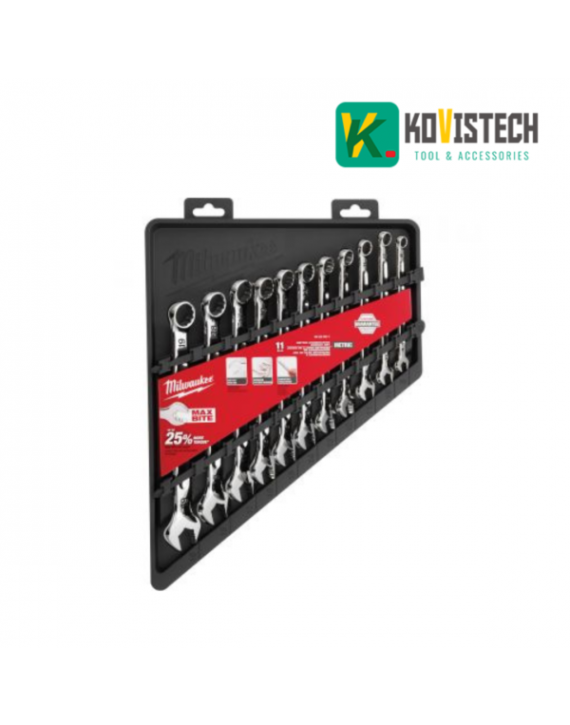 Bộ cờ lê cóc 11 chiếc 8-19mm milwaukee 48-22-9511
